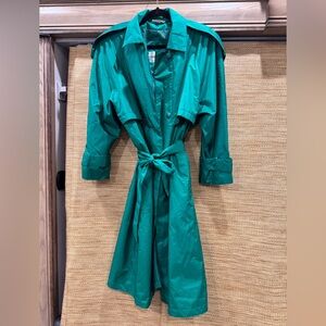 Chic Green Women's Trench Coat